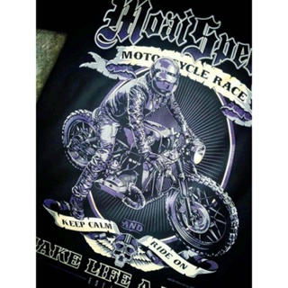 MS54 COTTON T-SHIRT MOTORCYCLE CULTURE ORIGINAL MOAI SPEED DESIGN KEEP CALM MAKE LIFE A RIDE