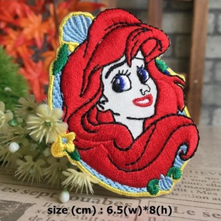 Ariel Little Mermaid เงือกน้อย เปลือกหอย ตัวรีดติดเสื้อ อาร์มรีด อาร์มปัก ตกแต่งเสื้อผ้า หมวก กระเป๋า แจ๊คเก็ตยีนส์ M...