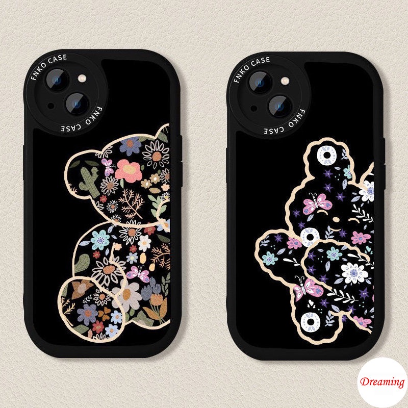 เคสโทรศัพท์มือถือนิ่ม ลายดอกไม้ ใบไม้ ตาโต สําหรับ OPPO A98 A96 A95 A94 A93 A92 A91 A79 A78 A77S A76 A74 A57 A55 A54 A53 A38 A18 A33 A52 A31 A17 A16K A15S