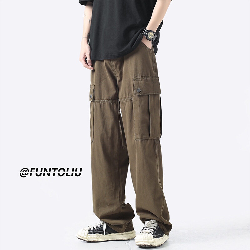 Pant D020 กางเกงคาโก้ชาย เอวยืด ขายาว เท่ๆ