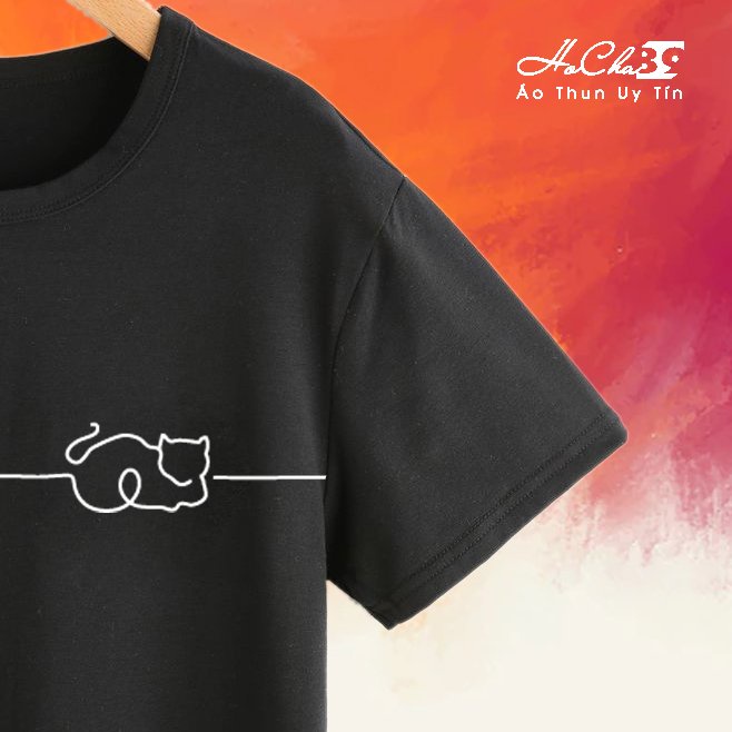 เสื้อยืดลูกแมว - Hocha89 -T1222 - ผ้าคอตตอน 4c นุ่ม ยืด 4 ทิศทาง HC0693