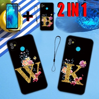 2 IN 1 Tecno Pop 5 เคสโทรศัพท์ พร้อมกระจกนิรภัย เซรามิค ป้องกันหน้าจอ โค้ง ฟิล์มนิรภัย ลายตัวอักษร