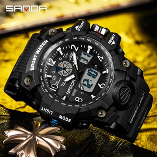 Sanda นาฬิกาข้อมือควอตซ์ดิจิทัล มีไฟ LED แสดงปฏิทิน กันน้ํา …