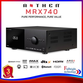 Anthem MRX 740 8K 7.2-channel home theater receiver with Dolby Atmos, Wi-Fi, Bluetooth, and Ap ple AirPlay Warranty 3 years