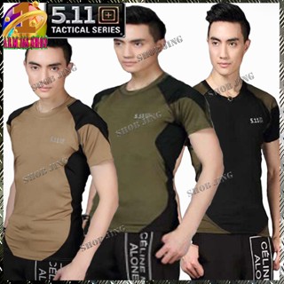 เสื้อยืดคอกลมผ้านิ่มแขนสั้น-ยาว5.11Tacticalใส่ได้หญิง-ชายเหมาะเดินป่าลาดตระเวนแห้งเร็ว ยืดหยุ่น เสื้อยืดคอกลมแฟชั่น