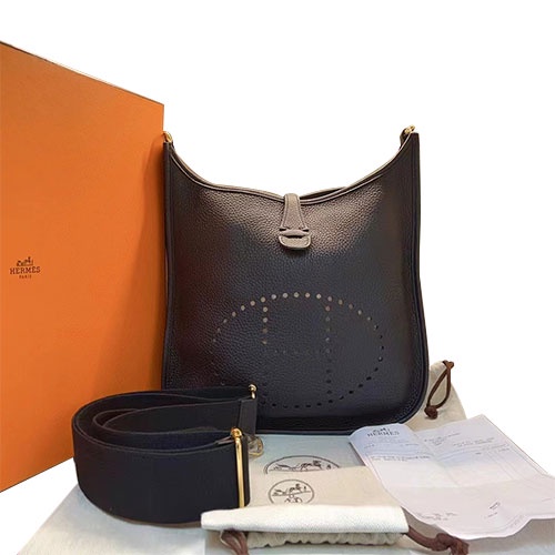 ○✽Hermes Hermes Evelyune กระเป๋าสุภาพสตรี Black Shoulder Messenger Bag Authentic