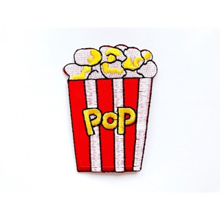 ตัวรีดติดเสื้อ ป๊อปคอร์น ข้าวโพดคั่ว Popcorn ขนม การ์ตูน งานเท่ห์ๆ ตัวรีด (Size M) อาร์มรีด อาร์มรีดติดเสื้อ