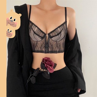 🎀bearbra🎀บราเล็ต บราลูกไม้ งานดีที่สุด มีฟองน้ำ ชุดชั้นในลูกไม้ สายเดี่ยวลูกไม้ เกาะอกลูกไม้