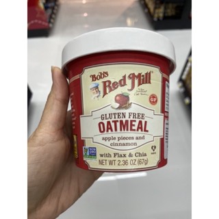 Bob’s Red Mill Gluten Free Oatmeal Apple Pieces And Cinnamon 67 G. กลูเตนฟรี โอ๊ตมีล คัพ แอปเปิ้ล พีชเชส์ ชินนามอน ( ตรา บอบส์ เรด มิลล์ )