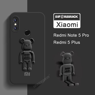 เคสโทรศัพท์มือถือ ซิลิโคน ลายหมีน่ารัก พร้อมขาตั้ง สําหรับ Xiaomi Redmi Note 5 Pro Redmi 5 Plus