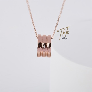 TBK สร้อยคอ แฟชั่น ผู้หญิง สแตนเลส necklace ไม่ลอกไม่ดํา สร้อยจี้ จี้เพชร น่ารักๆ 18k ทอง สําหรับผู้หญิง 882n