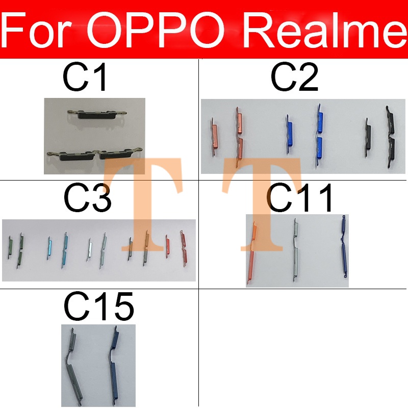 สายเคเบิ้ลปุ่มปรับระดับเสียงด้านข้าง อะไหล่ซ่อมแซม สําหรับ OPPO Realme C1 C2 C3 C11 C15 C17