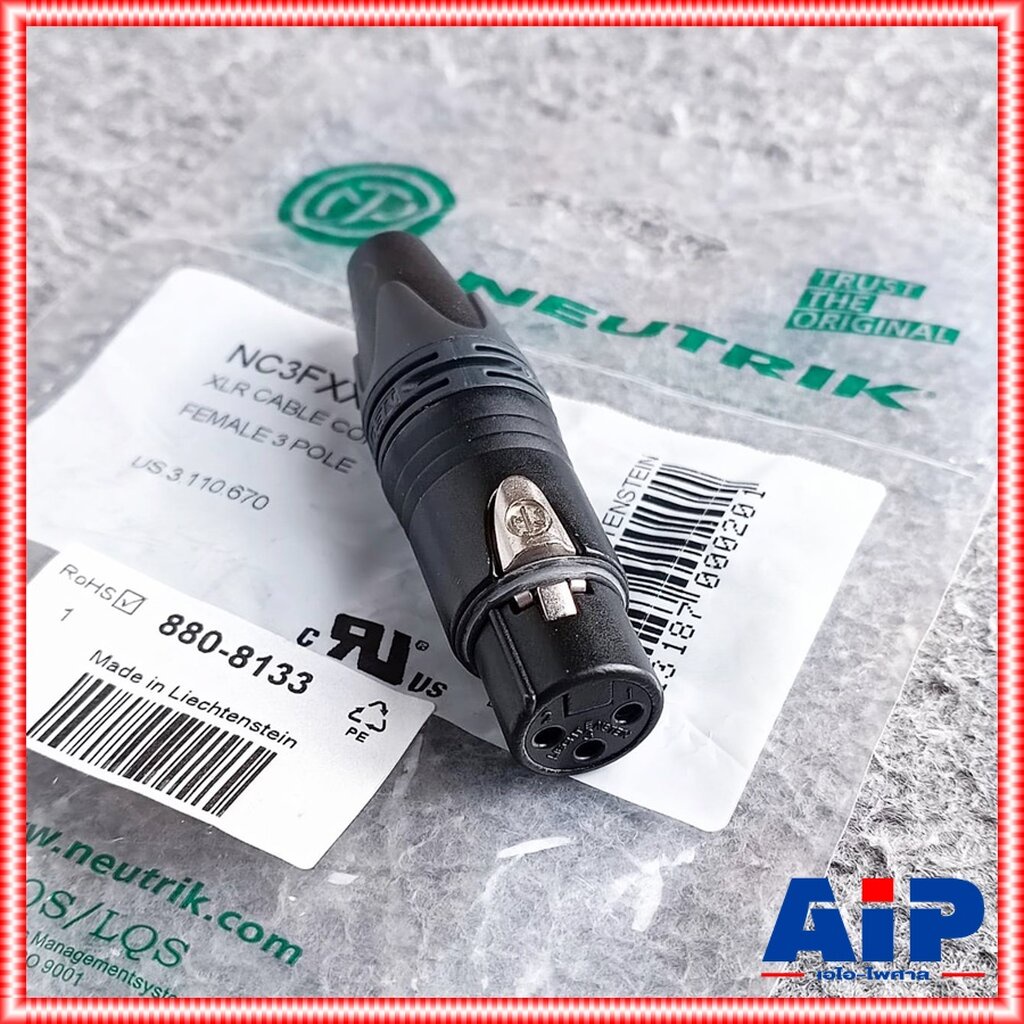 ตัวสีดำ 1ตัว NEUTRIK ของแท้ NC-3FXX-B สีดำ CANNON XLR ตัวเมีย NC3FXX NC-3FXX B แคนนอนตัวเมีย สำหรับเ