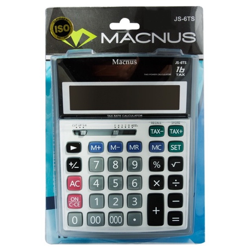 เครื่องคิดเลข MACNUS CALCULATOR รุ่น JS-6TS 16TAX BLACK