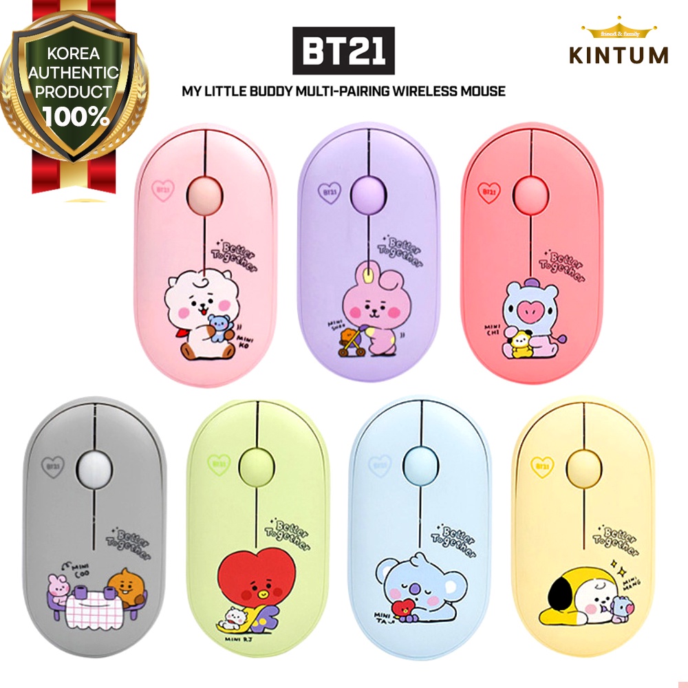 Bt21 เมาส์ไร้สาย ลาย My Little Buddy สไตล์เกาหลี ของขวัญวันเกิดแฟนสาว แฟนหนุ่มไอดอล ของแท้