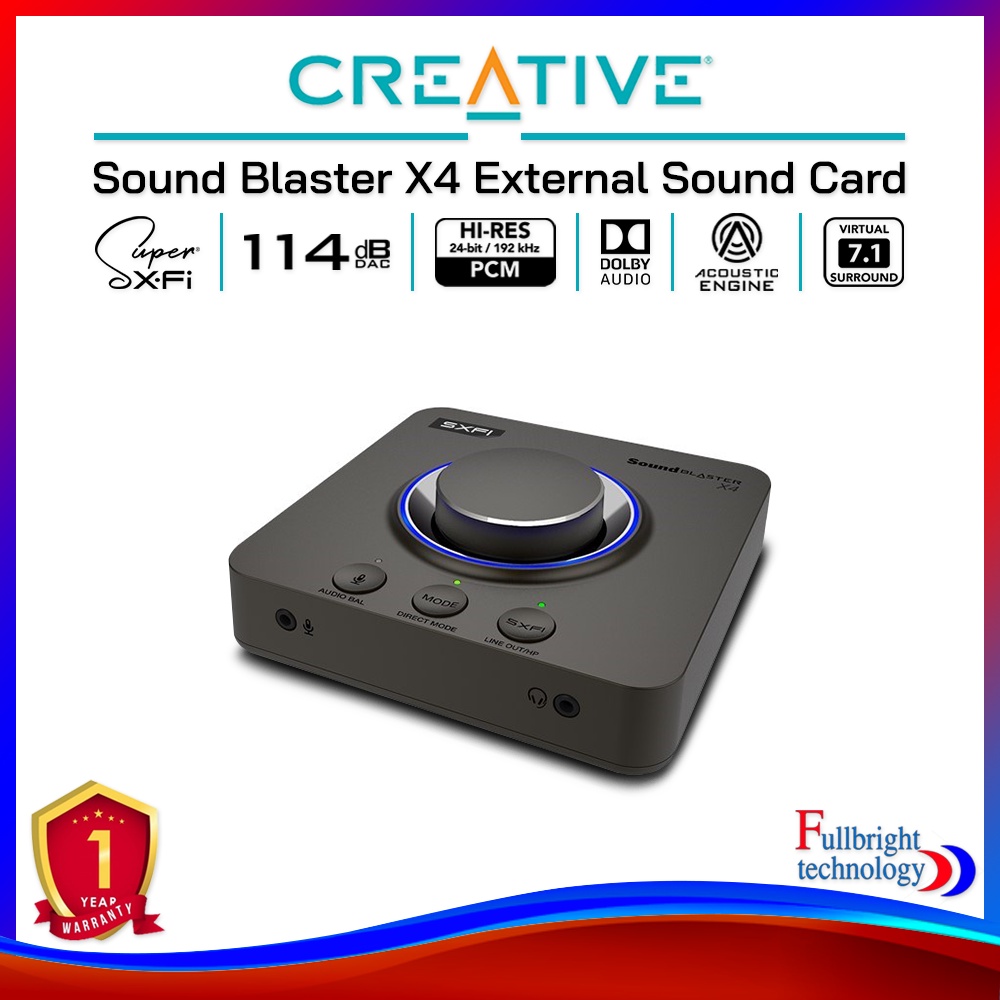 Creative Sound Blaster X4 External Sound Card ซาวด์การ์ดพกพา รองรับระบบเสียง 7.1 ประกันศูนย์ไทย 1 ปี