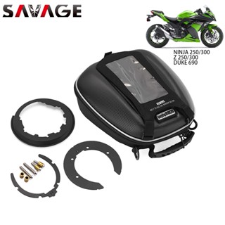 กระเป๋าติดถังน้ำมัน กระเป๋าติดถัง สำหรับ KAWASAKI NINJA250 300 Z250 300 KTM 690 DUKE กระเป๋าติดมอเตอร์ไซค์กันน้ํา มีช่องใส่มือถือ