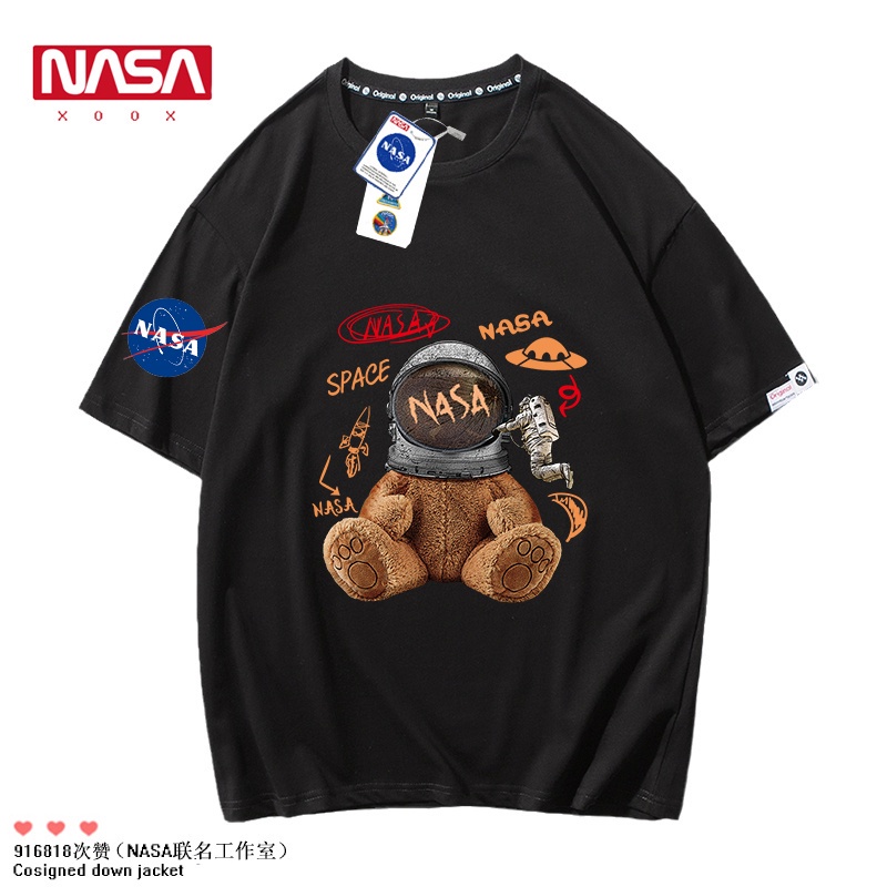 เสื้อยืดใหม่ เสื้อยืดแขนสั้น พิมพ์ลายนักบินอวกาศ NASA Wang Yibo แฟชั่นฤดูร้อน สําหรับผู้ชาย และผู้หญิง_02