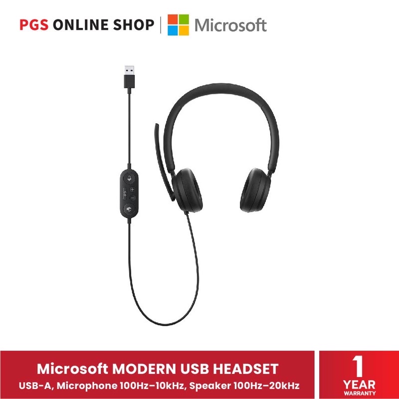Microsoft - Modern USB Headset หูฟังประชุม/ เล่นเกมส์ (ของใหม่ ยังไม่แกะซีล)