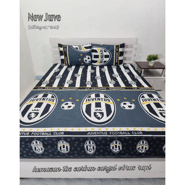 KATUN PREMIUM ผ้าฝ้ายยาง BEDSHEET 100/120/160/180/200 JUVENTUS FOOTBALL MOTIF JUPENTUS FOOTBALL JUVE