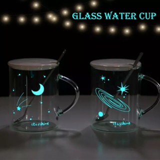 แก้วน้ำเรืองแสงในที่มืด แก้วน้ำเรืองแสงในที่มืด Mlik Coffee สตาร์ไลท์คัพบาร์ Mug Starry Sky Cup