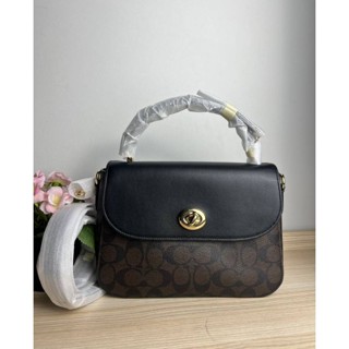 💰NEW COACH MARLIE TOP HANDLE SATCHEL IN BLOCKED SIGNATURE CANVAS