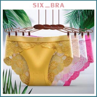 Six_Bra ผู้หญิงลูกไม้ผ้าไหมน้ำแข็งกางเกงในจีสตริงสำหรับผู้หญิง Soft Healthy กางเกงในต้านเชื้อแบคทีเรีย A18