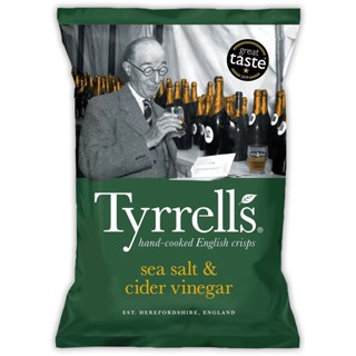 Sea Salt &amp; Cider Vinegar Chips Tyrrells 150 G.