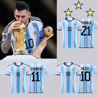 เสื้อกีฬาแขนสั้น ลายทีมชาติกาตาร์ World Cup Champion Samsung Argentina เบอร์ 2022 เสื้อกีฬาฟุตบอล Messi 10 ชิ้น