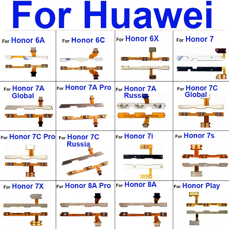 พลัง&Volume Flex Cable สําหรับ Huawei Honor Honor 6A 6C 6X 7 7i 7A 7C 7X 7S 8A Pro Play Power Volume