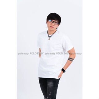 L เสื้อยืด สีขาว คอกลม แขนสั้น Size L