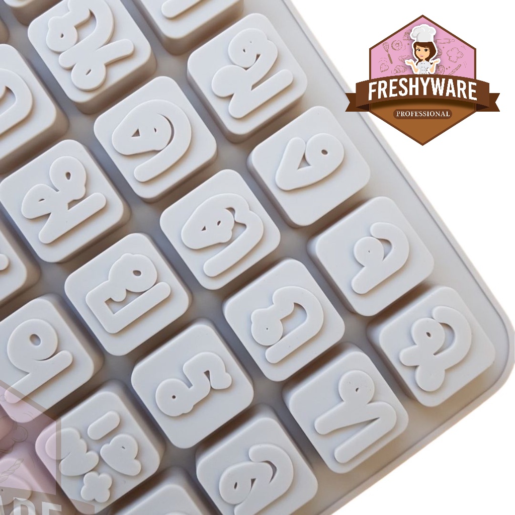 พิมพ์ซิลิโคน พิมพ์ตัวอักษรภาษาไทย ก-ฮ พยัญชนะ ฟ้อนท์ อักษร ไทย พิมพ์ขนม พิมพ์วุ้น พิมพ์สบู่ Thai Fon