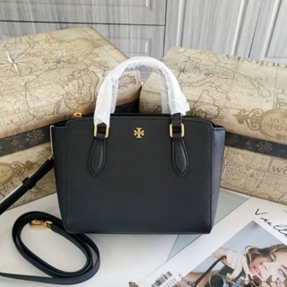 Tory Emerson zip tote สีม่วง  ดำ