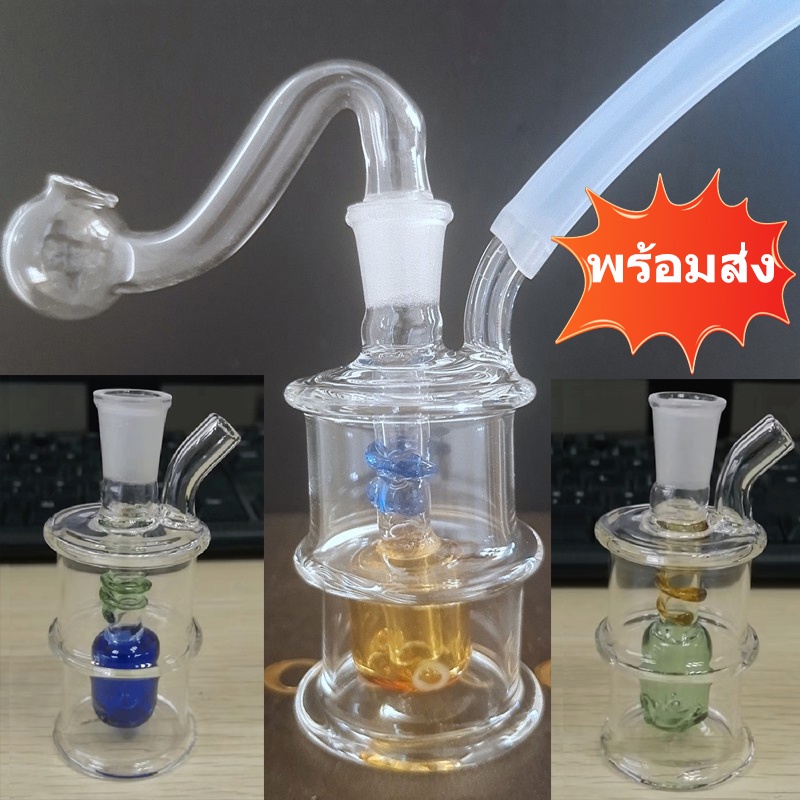จัดส่งภายใน 12 ชั่วโมง หลอดแก้ว บ้อง ได้ครบชุด ทนอุณหภูมิสูง อุปกรณ์สายเขียวพกพา ขวดสมุนไพร