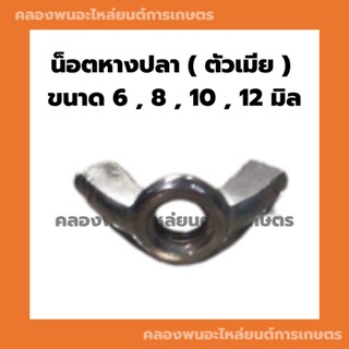 น็อตหางปลา ( ตัวเมีย ) ขนาด 6 , 8 , 10 , 12 มิล สกรูหางปลา น็อตหางปลา สกรูตัวเมีย น็อตหางปลา6มิล สกรูตัวเมีย10มิล