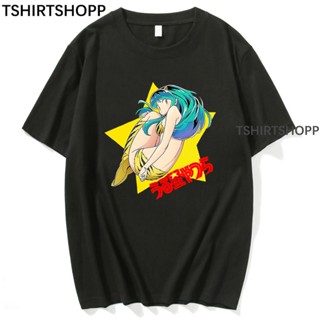 เสื้อยืดแขนสั้น Lum Invader and Stars เสื้อยืดผ้าฝ้ายเสื้อยืดอะนิเมะ Urusei Yatsura เสื้อยืดผู้ชาย ฮิปฮอป Tshirt