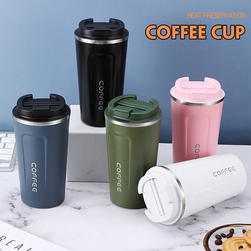 แก้วกาแฟร้อน สแตนเลสแบบพกพา กระติกน้ำสแตนเลส เก็บอุณหภูมิ A832 น้ำสแตนเลส พร้อมฝา