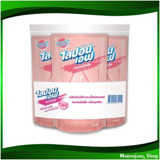 น้ำยาล้างจาน กลิ่นเจแปนนีสพีช Dishwashing Liquid, Japanese Peach Scent 500 มล. (แพ็ค3ถุง) ไลปอนเอฟ Lipon F. น้ำยา ล้างจา