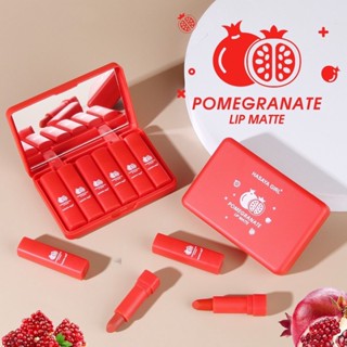 HASAYA GIRL Pomegranate Lip Matte เซทลิปสติก เวลเวทแมทต์ 6สี ในกล่อง สีสวย เกลี่ยง่าย