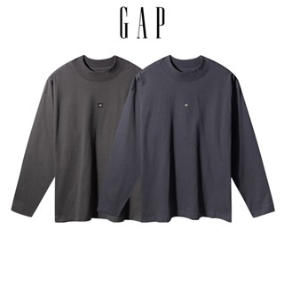 Gap100% ของแท้ เสื้อกันหนาว แขนยาว พิมพ์ลายโลโก้ ขนาดเล็ก ทรงหลวม สําหรับผู้หญิง และผู้ชาย