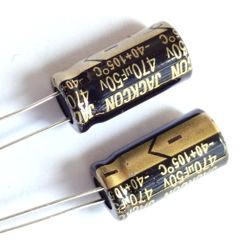 Elco 470uf 50v jackcon ไต้หวัน / ตัวเก็บประจุ elco 470uf 50volt Jackcon / 470 uf 50v