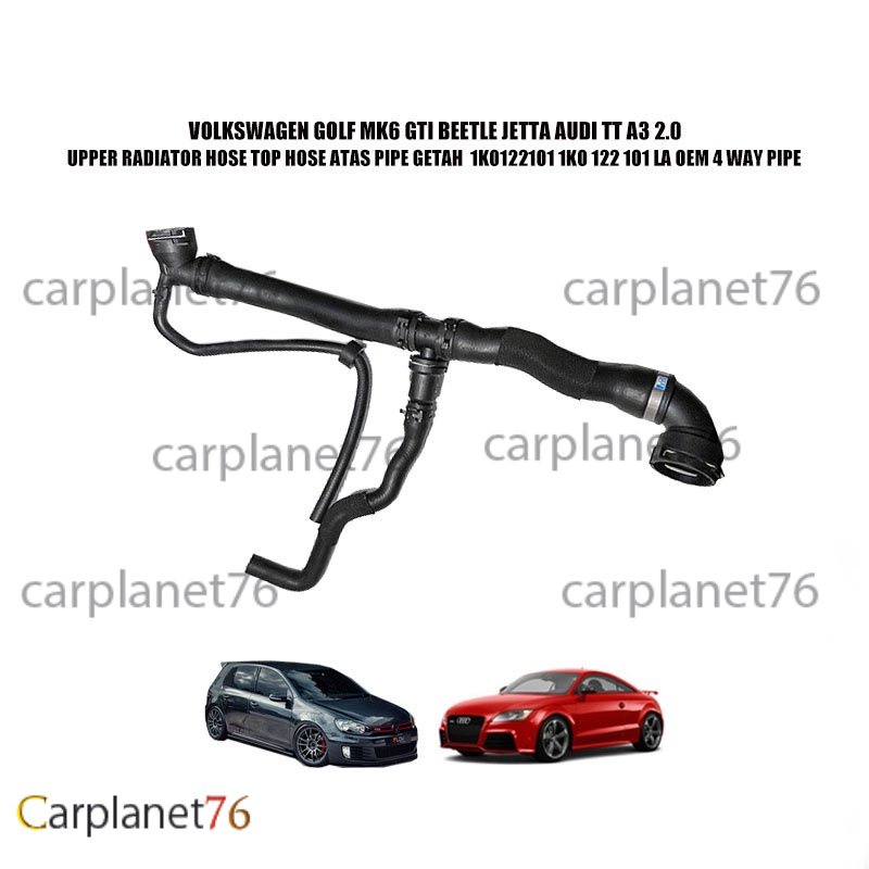 VOLKSWAGEN GOLF MK6 GTI BEETLE JETTA AUDI A3 2.0 UPPER RADIATOR HOSE TOP HOSE ATAS PIPE 1K0 122 101