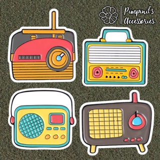 ʕ •ᴥ•ʔ ✿ พร้อมส่ง : เข็มกลัดเซ็ทเครื่องรับวิทยุโบราณ | Vintage Radio Receiver Enamel Brooch Pin Set.