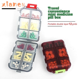 XIANEN Medicine Organizer Box Pill Holder Container Organiser 12 Grid Pill Box