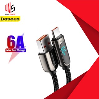 🔥ส่งจากไทย🔥Baseus สายชาร์จ พร้อมจอแสดงแรงดันไฟฟ้า Huawei 66W  Type C รองรับ SuperCharge 5A QC3.0 Xiaomi CHARGE TURBO