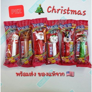 PEZ (เพ็ซ) Christmas คริสมาสต์ Santa/Snowman ลูกอมการ์ตูนหัวโต ของแท้จากอเมริกา สะสม 6 ลาย แถม รีฟิล 2 แพค