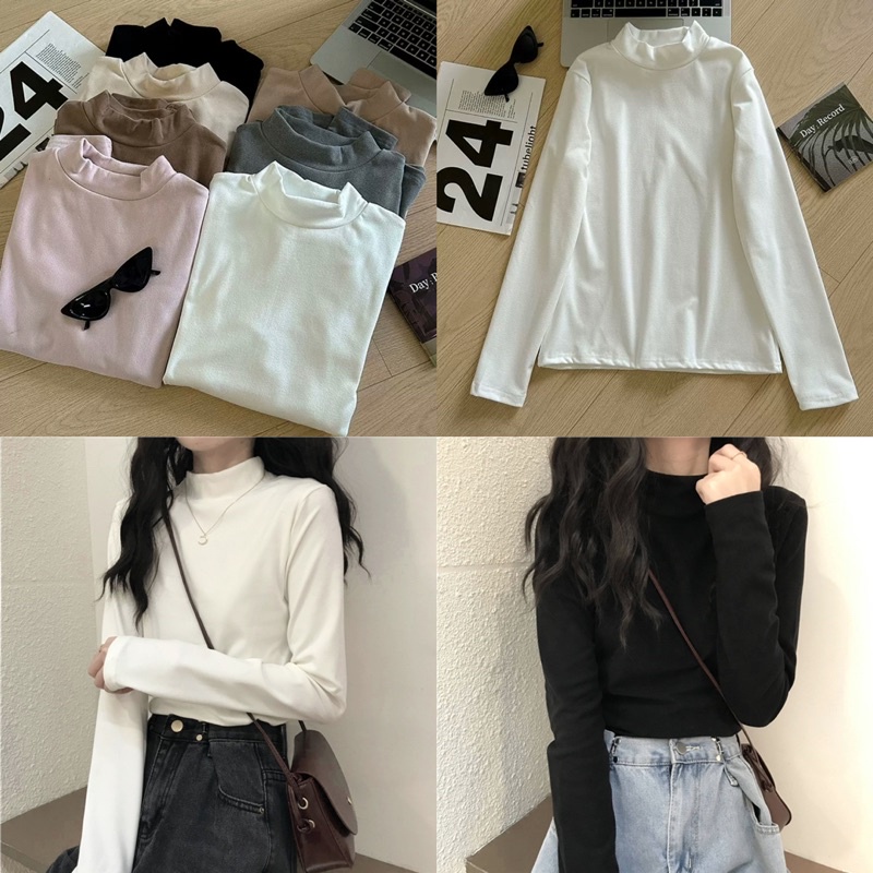 Somedays_closet l พร้อมส่ง Clara Top เสื้อคอปีนนิดๆ ผ้านุ่มใส่สบาย