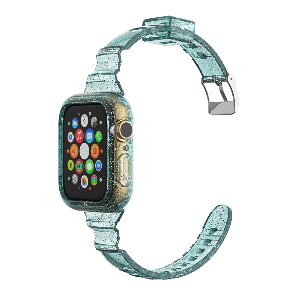 (Fast Shipping) สายนาฬิกาซิลิโคนใส iwatch 9/8/SE/7/6/5/4/3/2/1 สายนาฬิกาซิลิโคน 45mm.42mm.44mm.40mm.38mm.41mm