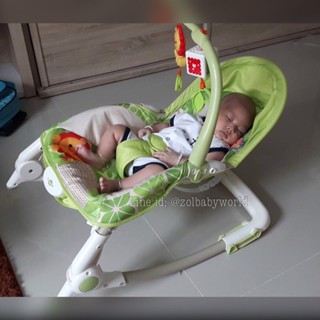 เปลโยกสั่นอัตโนมัติสีเขียว เปลเด็ก เปลโยก rocking chair