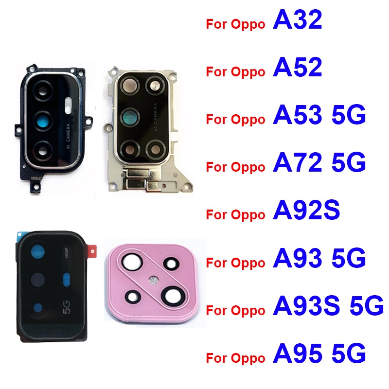 ฝาครอบเลนส์กล้องด้านหลังสําหรับOppo A35 A52 A53 A72 A92S A93 A93S A95 4G 5Gกลับกล้องเลนส์และกรอบผู้ถืออะไหล่ซ่อม